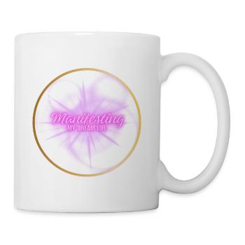 Manifesting My Dream Life Aura Gold Badge - Coffee/Tea Mug - white - Right