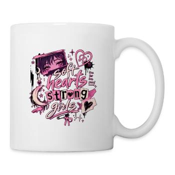 Soft Hearts Strong Girls Lesbian Anime Aesthetic - Coffee/Tea Mug - white - Right