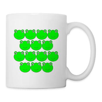 Cute frog faces - Coffee/Tea Mug - white - Right