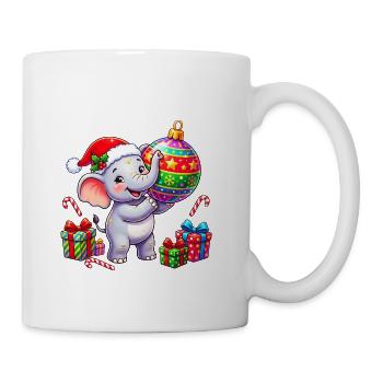 Elephant Santa Ornament Joy - Coffee/Tea Mug - white - Right