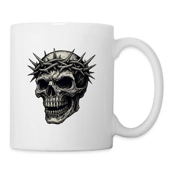 Gothic Skull Crown of Thorns Dark Art Design - Coffee/Tea Mug - white - Right