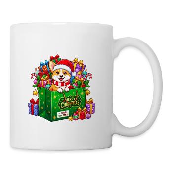 Corgi in Gift Bag Christmas - Coffee/Tea Mug - white - Right