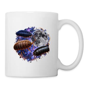 Cosmic Pill Bugs Orbit Moon - Coffee/Tea Mug - white - Right