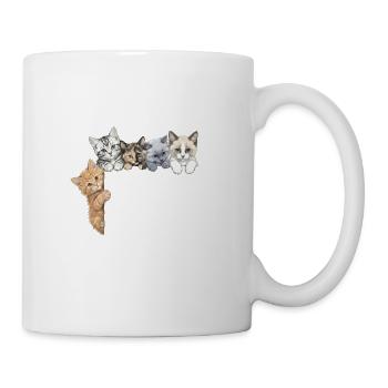 Curious Kitten Lineup - Coffee/Tea Mug - white - Right