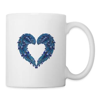 Evil Eye Angel Wings Heart Amulet - Coffee/Tea Mug - white - Right