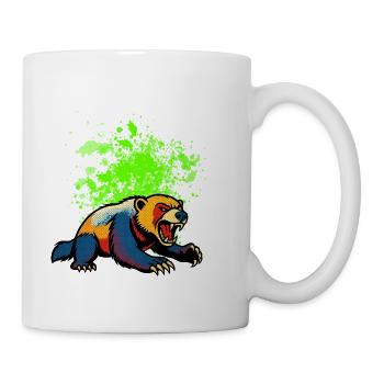 Neon Bear PopArt Splash - Coffee/Tea Mug - white - Right