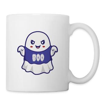 Funny Spooky Ghost Illustration - Coffee/Tea Mug - white - Right