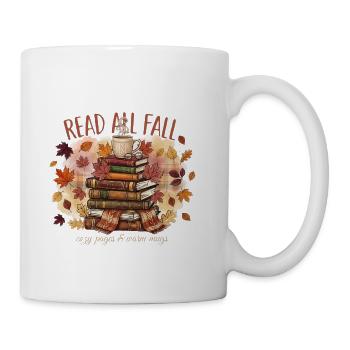 Read All Fall Cozy Book Lover Autumn - Coffee/Tea Mug - white - Right
