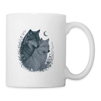 Moonlit Wolf Love - Coffee/Tea Mug - white - Right