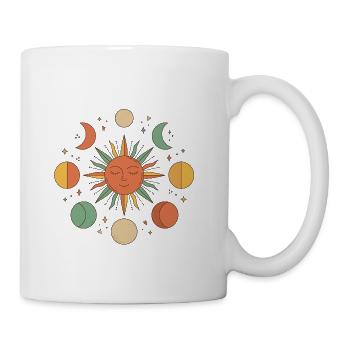 Sun Moon Phase Celestial Circle - Coffee/Tea Mug - white - Right