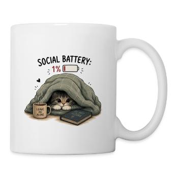 Cozy Cat Under Blanket Do Not Disturb - Coffee/Tea Mug - white - Right