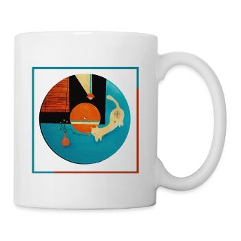 Abstract Cat Orbit Circle - Coffee/Tea Mug - white - Right