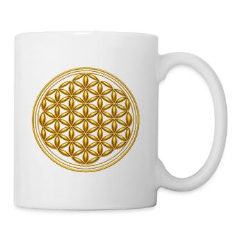 Golden Flower of Life Mandala - Coffee/Tea Mug - white - Right