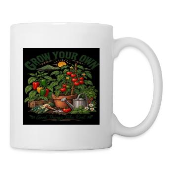 Grow Your Own Garden Vegetable T-Shirt - Coffee/Tea Mug - white - Right