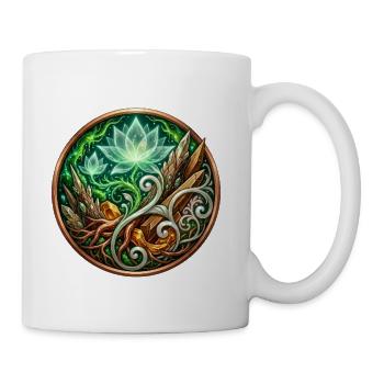 Verdant Arc: Mystic Cannabis Lotus Circle - Coffee/Tea Mug - white - Right