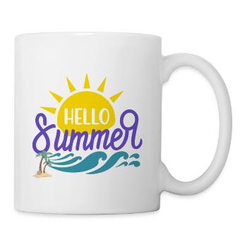 Hello Summer Sun Waves Illustration - Coffee/Tea Mug - white - Right