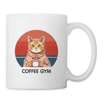 Sunset Cat Coffee Gym - Coffee/Tea Mug - white - Right