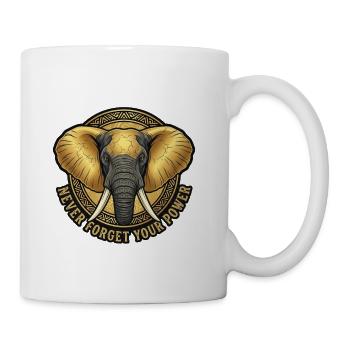 Never Forget Your Power Elephant Emblem - Coffee/Tea Mug - white - Right