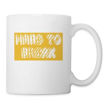 Hard to break, hard chest, s, (yellow cross line) - Coffee/Tea Mug - white - Right