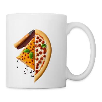 Pizza slice design - Coffee/Tea Mug - white - Right