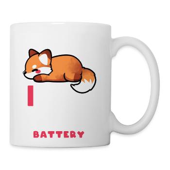 Low Battery Fox - Coffee/Tea Mug - white - Right