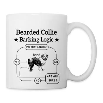Bearded Collie Barking Logic - Coffee/Tea Mug - white - Right