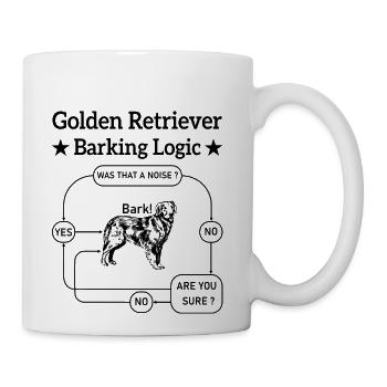 Golden Retriever Barking Logic - Coffee/Tea Mug - white - Right