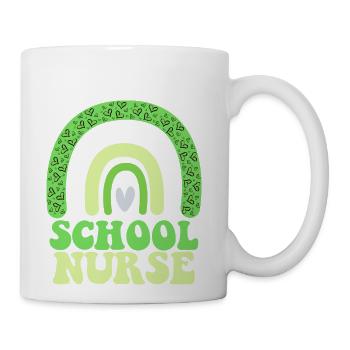 School Nurse Green Rainbow School Nurse - Coffee/Tea Mug - white - Right