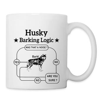 Husky Barking Logic - Coffee/Tea Mug - white - Right