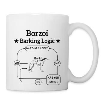 Borzoi Bernard Barking Logic - Coffee/Tea Mug - white - Right