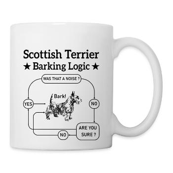 Scottish Terrier Barking Logic - Coffee/Tea Mug - white - Right