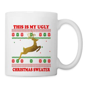 Golden Deer Ugly Sweater - Coffee/Tea Mug - white - Right