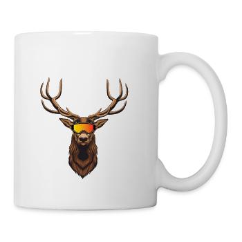 Cerf mulet, chasse au cerf - Tasse - blanc - Droite