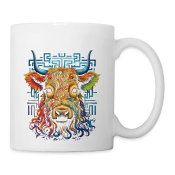 Highland Colorfu Animal Mandala - Coffee/Tea Mug - white - Right
