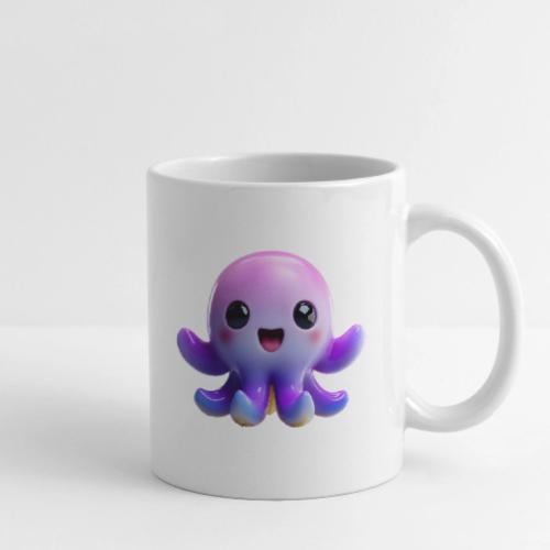 Joyful Cartoon Purple Baby Octopus with Big Smile - Coffee/Tea Mug