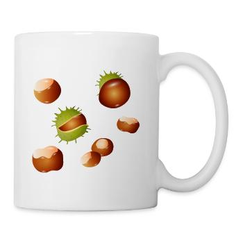 Autumn Chestnuts – A Charming Nature Motif - Coffee/Tea Mug - white - Right