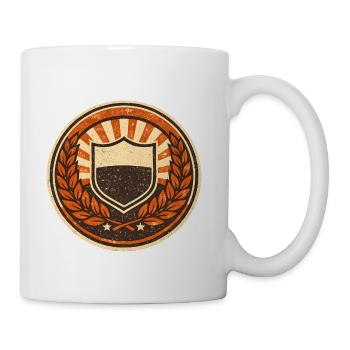 Vintage Shield Emblem with Laurel - Coffee/Tea Mug - white - Right
