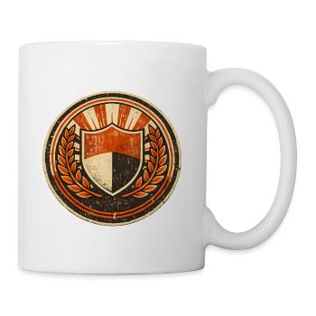 Vintage Crest Shield with Laurel Emblem - Coffee/Tea Mug - white - Right