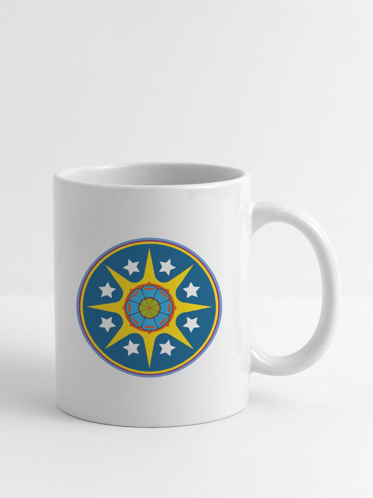 Solar Starburst Emblem Circle - Coffee/Tea Mug - white - Right