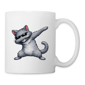 Dabbing Russian Blue Cat - Coffee/Tea Mug - white - Right