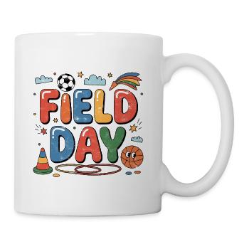 Field Day Fiesta: Colorful Retro Sports - Coffee/Tea Mug - white - Right