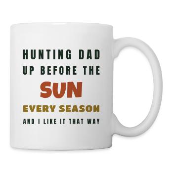 Hunting Dad Up Before The Sun - Hunting Gift - Coffee/Tea Mug - white - Right