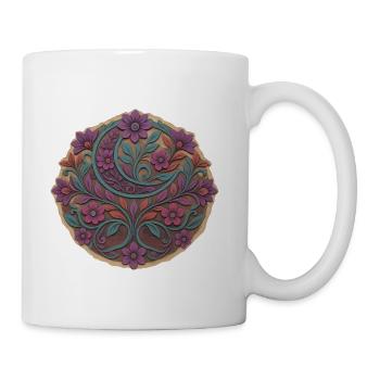 Vibrant Floral Tree Mandala - Coffee/Tea Mug - white - Right