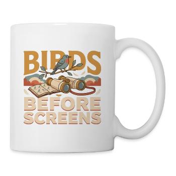 birds before screens - Coffee/Tea Mug - white - Right
