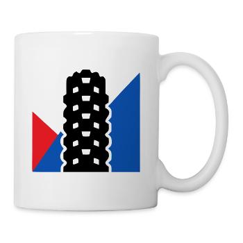 MTB Tire Tread Badge Logo - Coffee/Tea Mug - white - Right