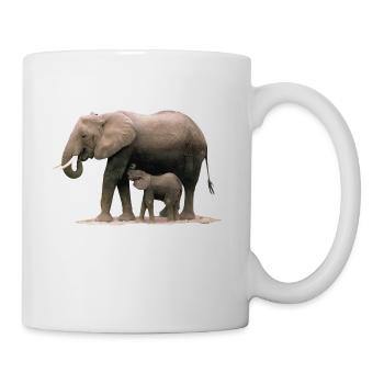 Elephant and Baby Elephant - Coffee/Tea Mug - white - Right