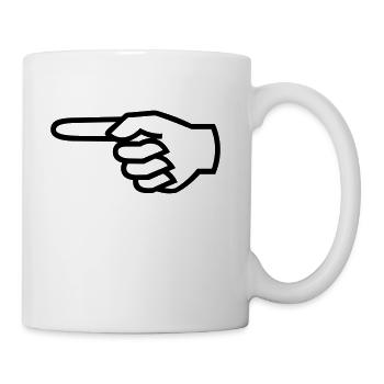 Hand, Finger - to the left - Coffee/Tea Mug - white - Right