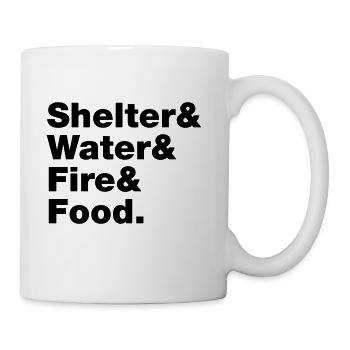 Survival (Shelter & Water & Fire & Food.) - Coffee/Tea Mug - white - Right