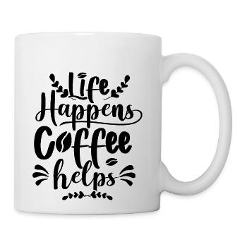 Life Happens Coffee Helps - Coffee/Tea Mug - white - Right