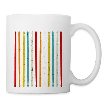 Retro Drumsticks Vintage Drummer - Coffee/Tea Mug - white - Right